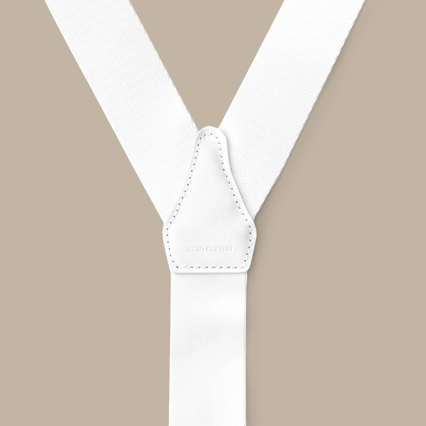 EGDE STROVA Harness suspenders 白 L-XL White Silk Suspenders | Enzo Custom
