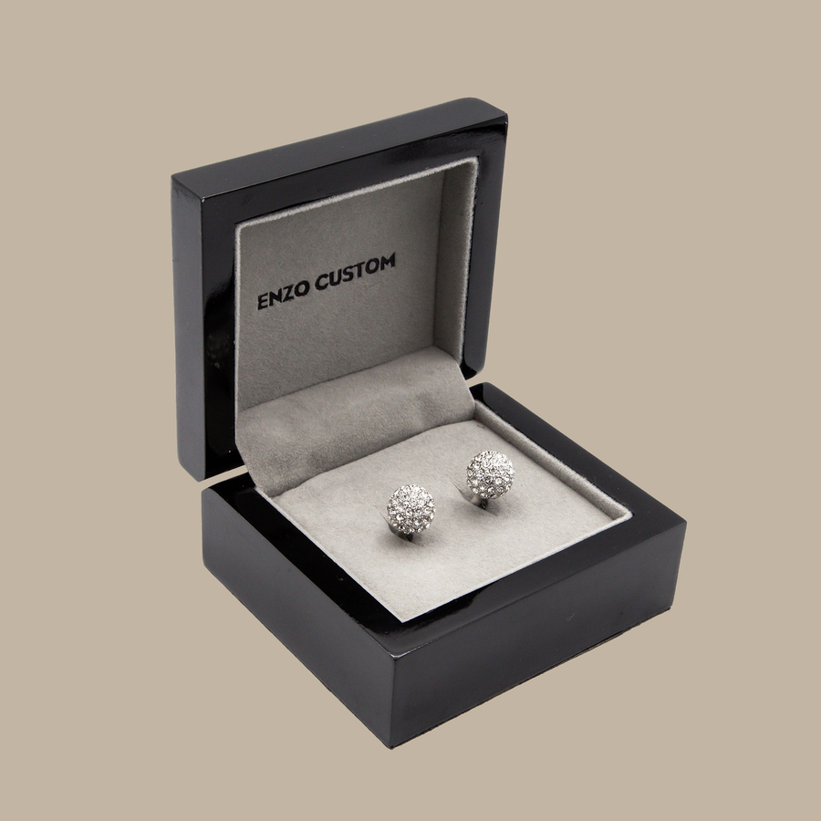 Silver Festive Sphere Cuff Links — garment photograph