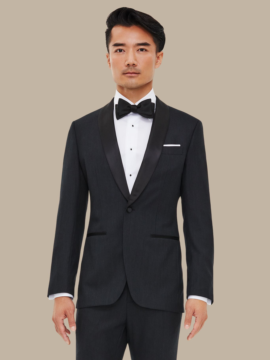 The Charcoal Worsted Tuxedo — garment photograph