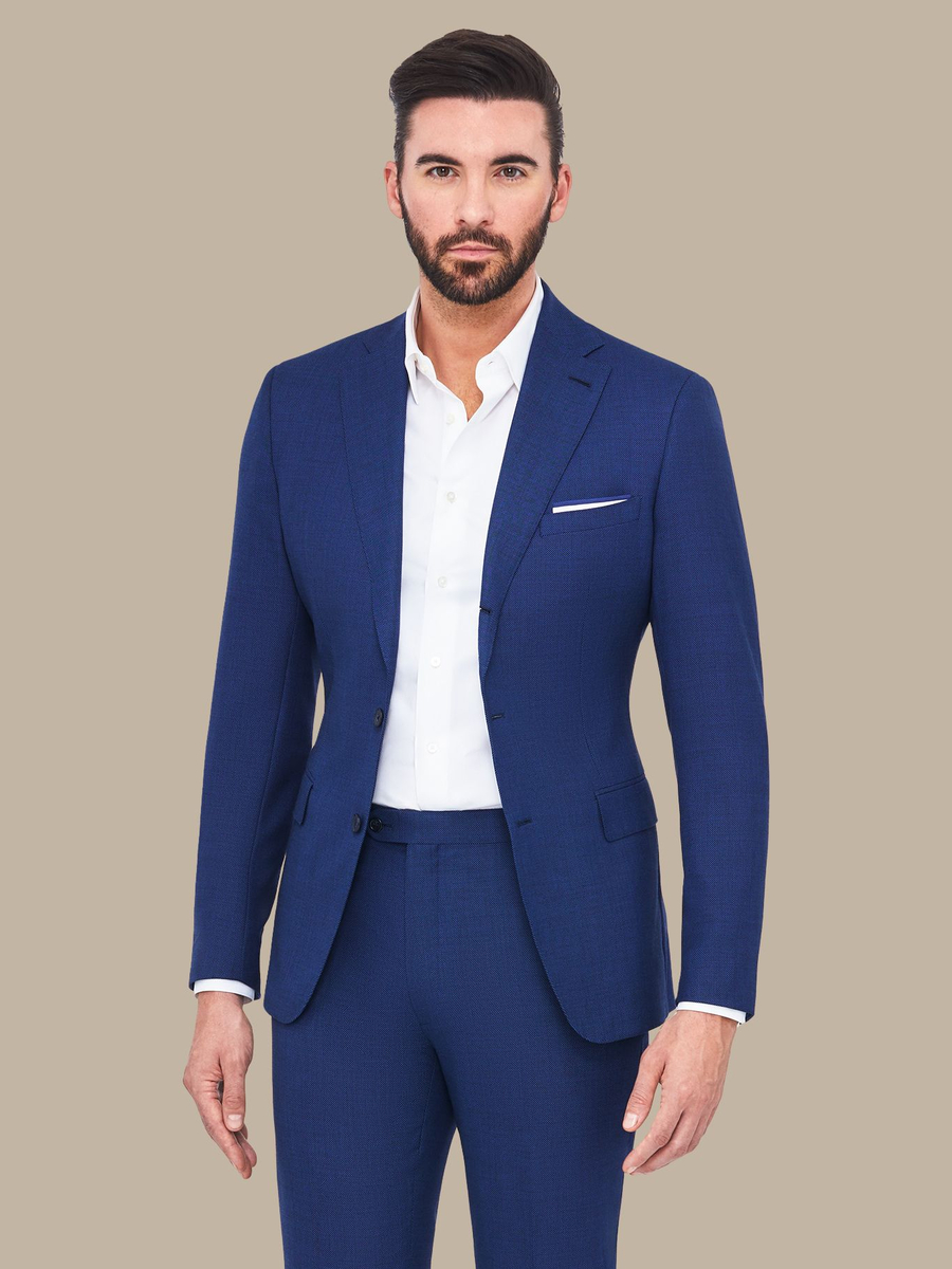 The Sapphire Birdseye Jacket — garment photograph