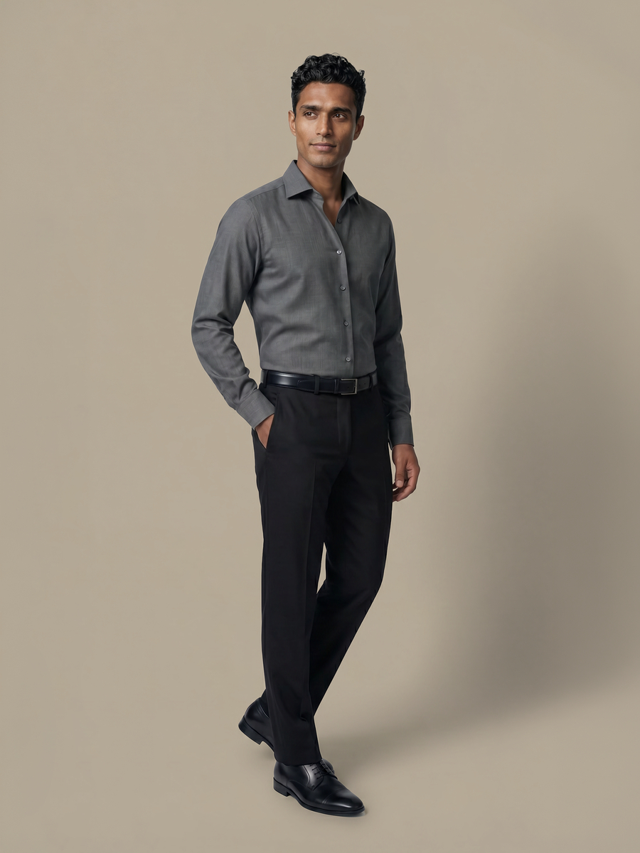 100's 2-Ply Grey Shirt — garment photograph