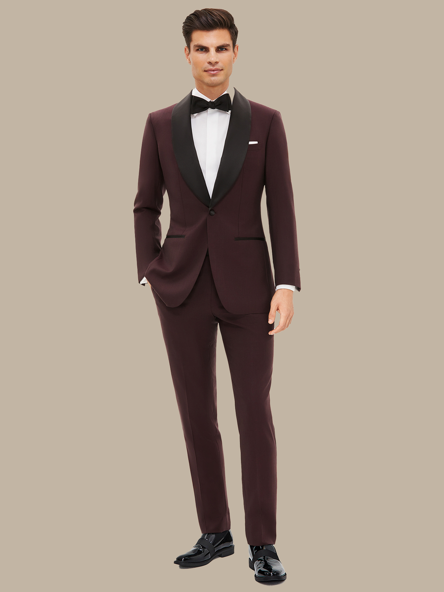 The Burgundy Superfine Tuxedo — garment photograph