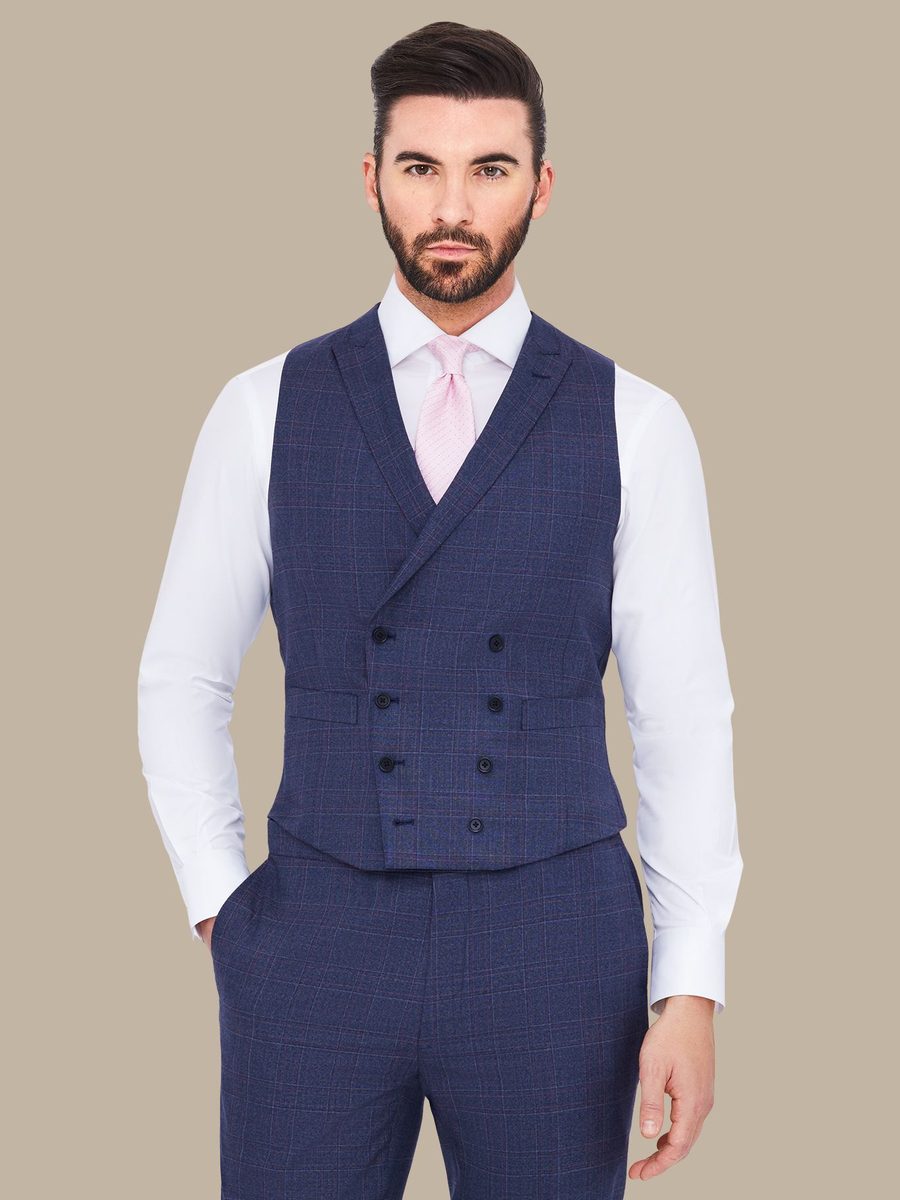 S200's Blue With Red Tartan Waistcoat — garment photograph