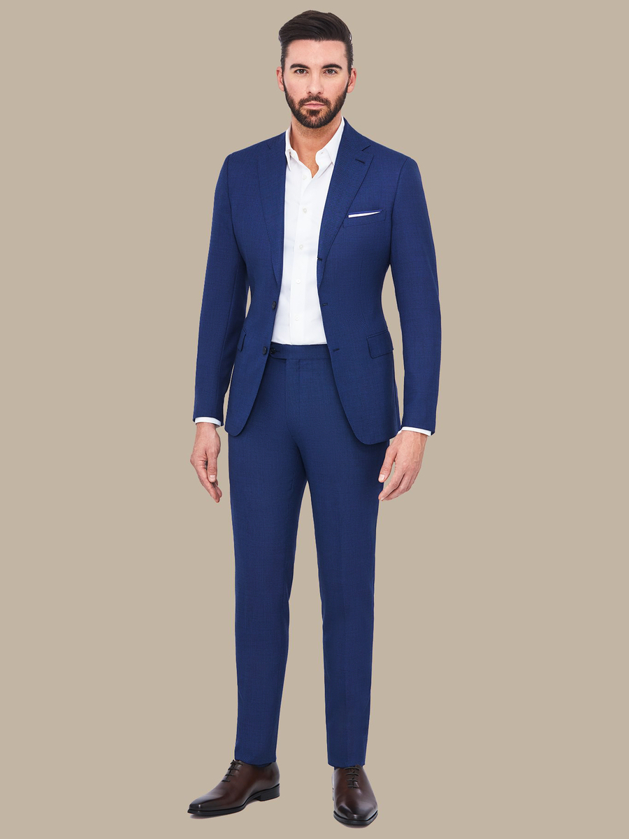 The Sapphire Birdseye Jacket — garment photograph