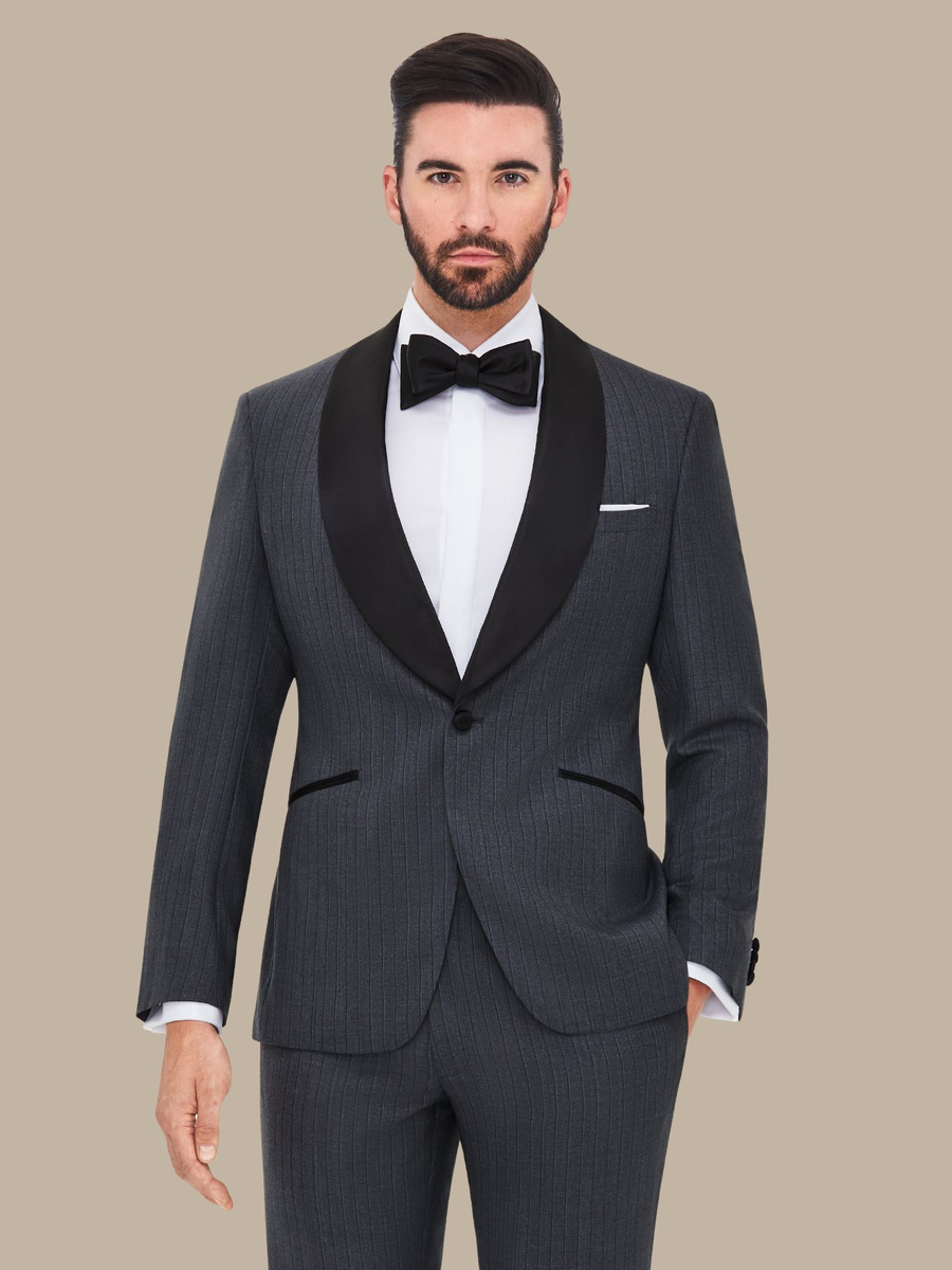The Grey Pinstripe Dinner Jacket — garment photograph