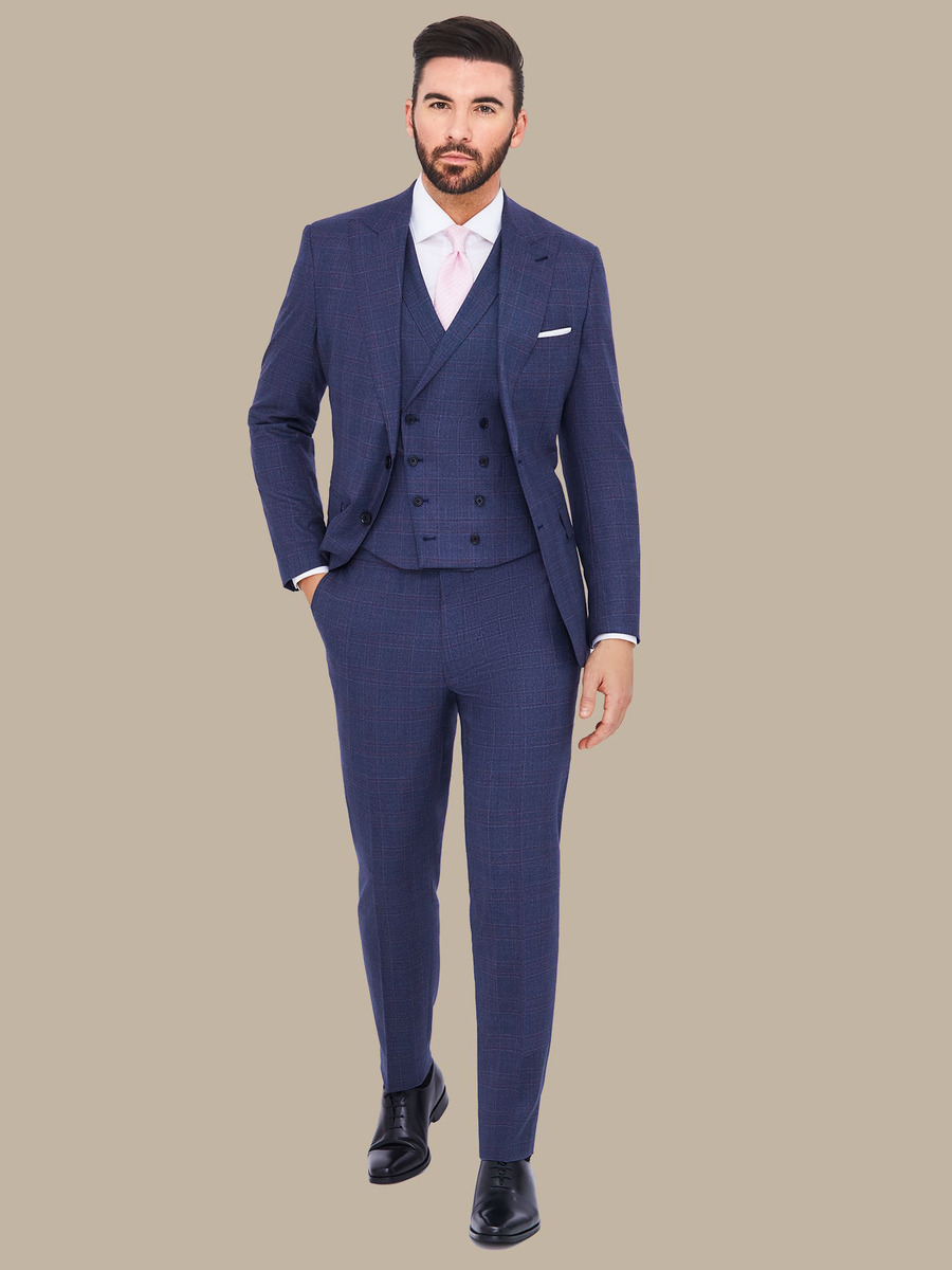 S200's Blue With Red Tartan Waistcoat — garment photograph