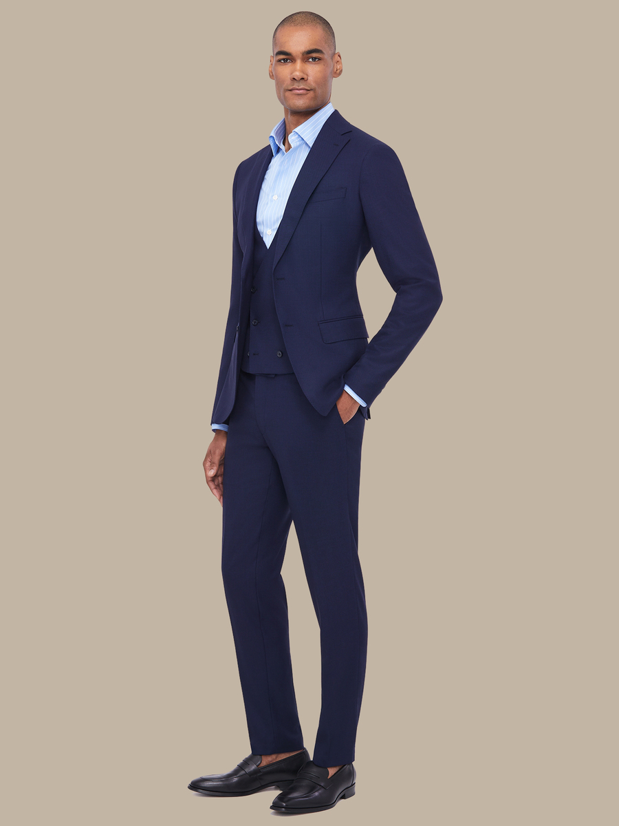 S150's Blue Birds Eye Waistcoat — garment photograph