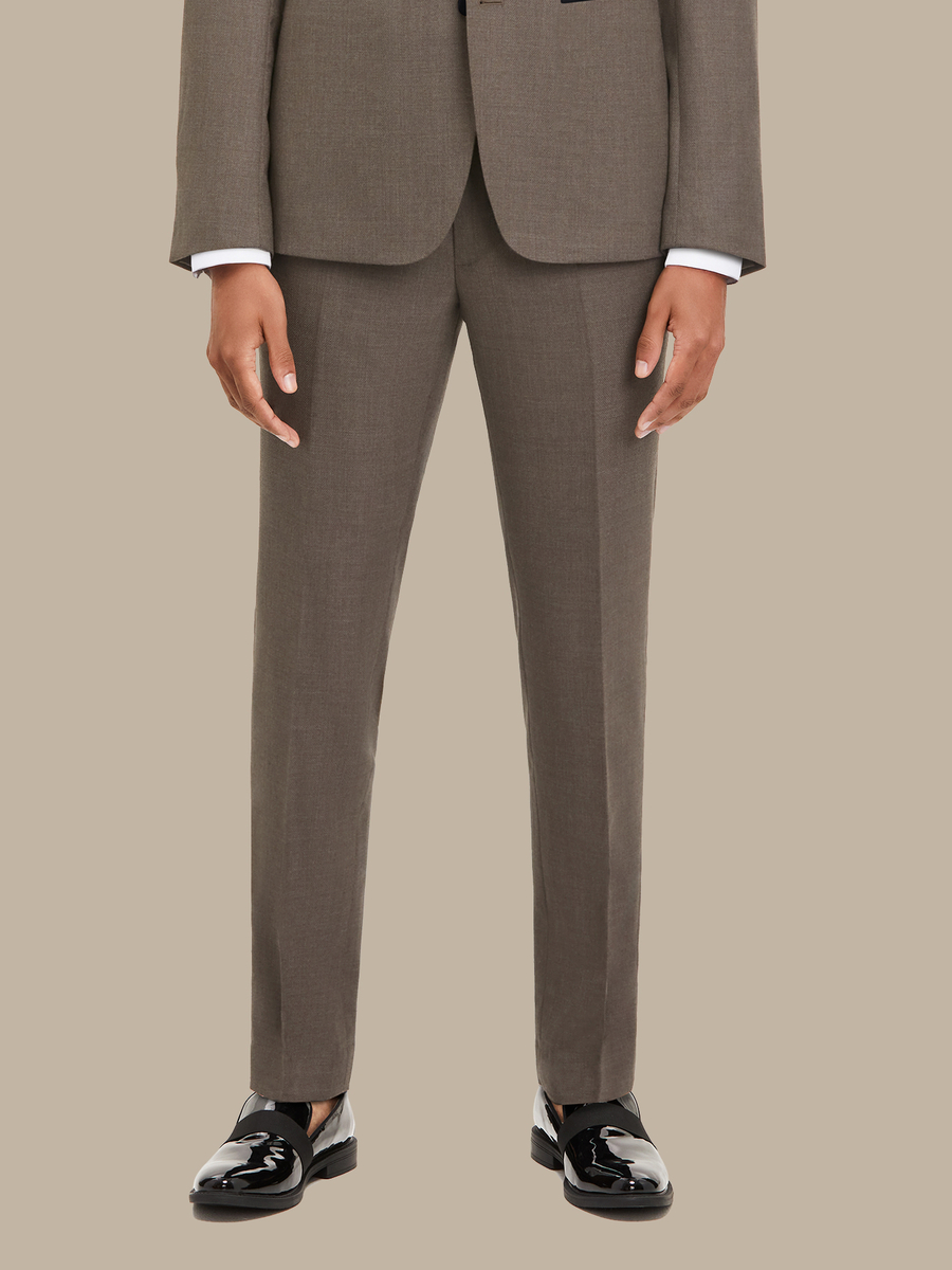 S180's Taupe Hopsack Tuxedo Trousers — garment photograph