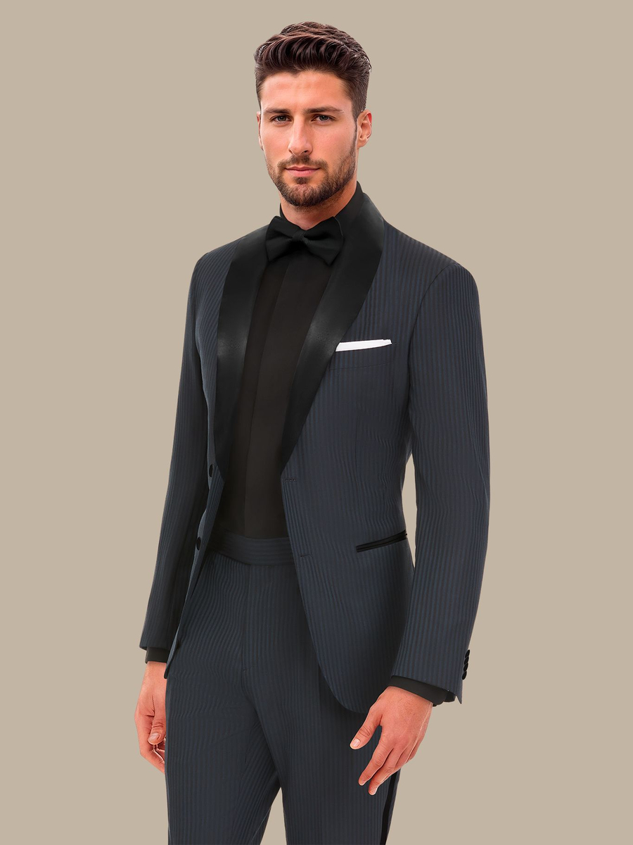 The Peacock Stripe Dinner Jacket — garment photograph