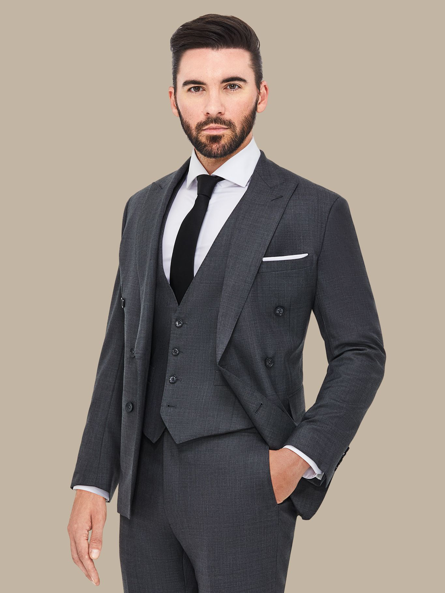 S140's Grey Sharkskin Waistcoat — garment photograph