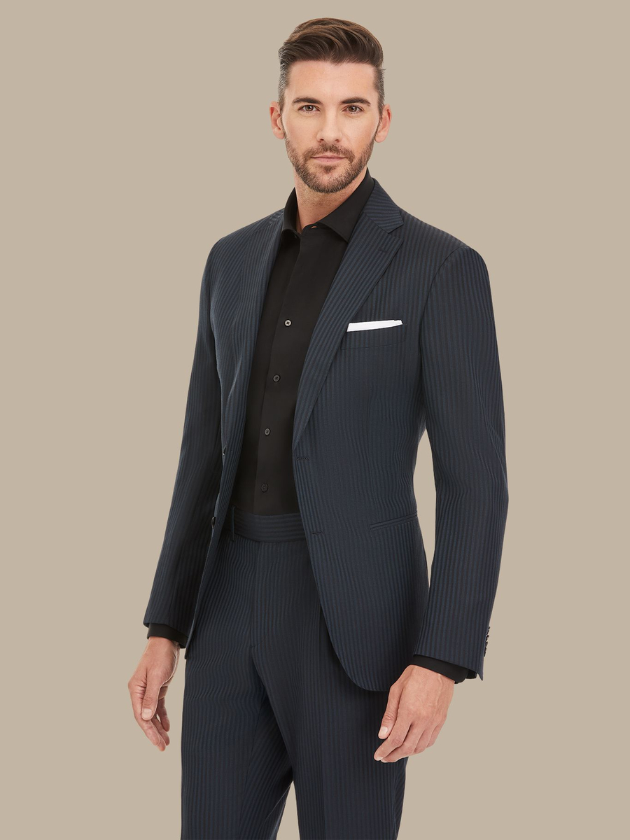 The Peacock Stripe Suit — garment photograph