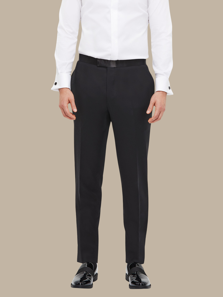The Patterned Black Tuxedo Trousers — garment photograph