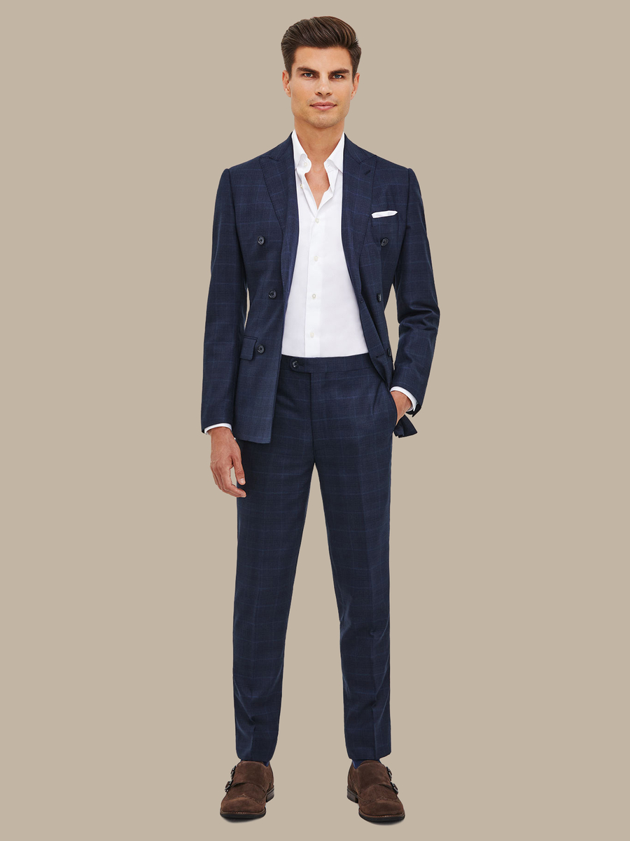 The Navy Windowpane Trousers — garment photograph