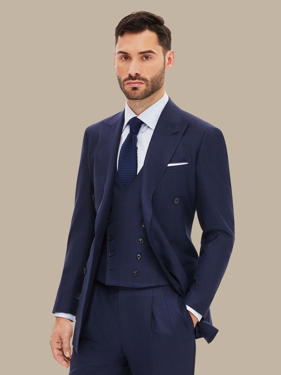The Blue Tartan Three-Piece Suit — garment photograph
