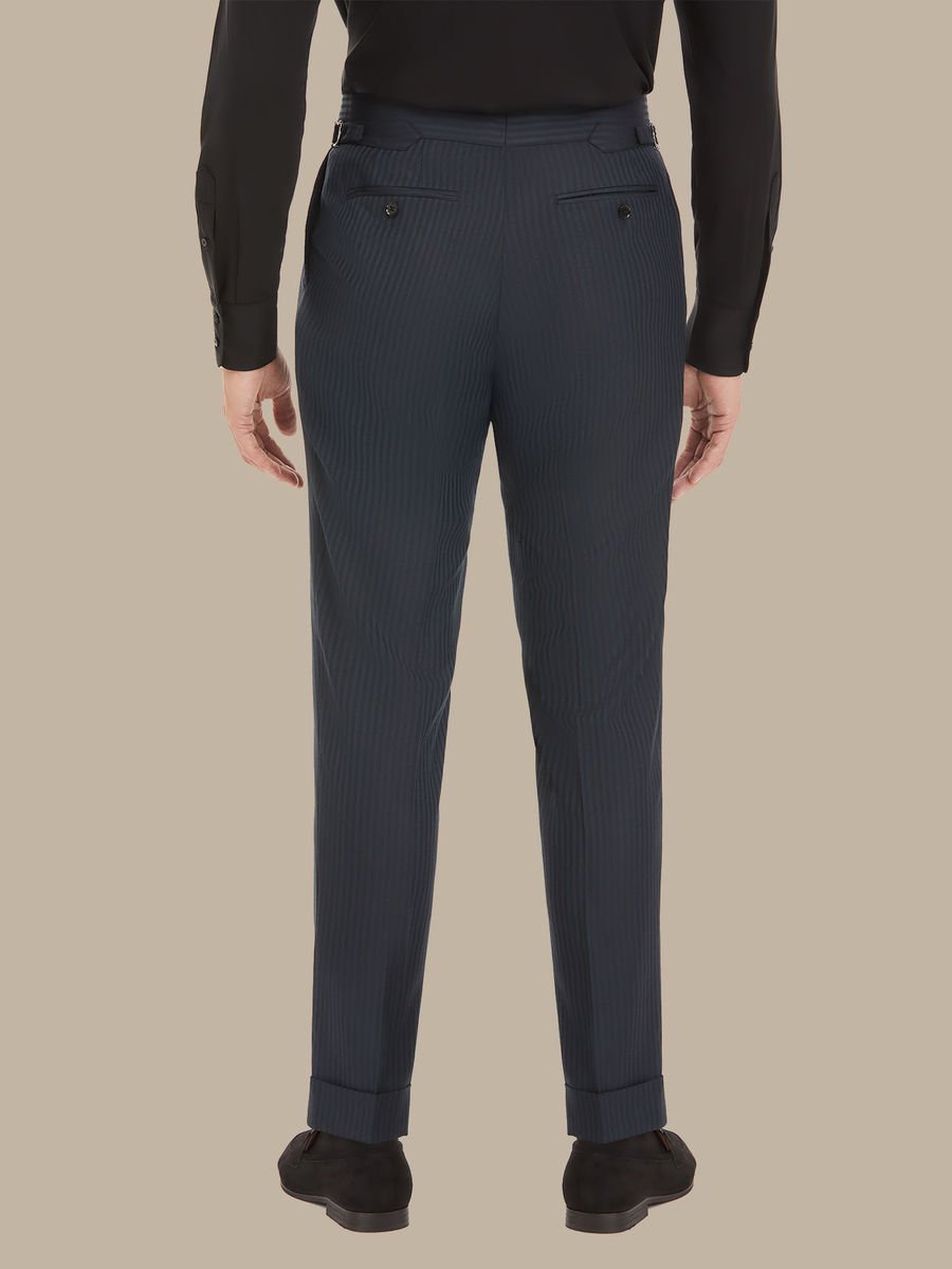 The Peacock Stripe Trousers — garment photograph