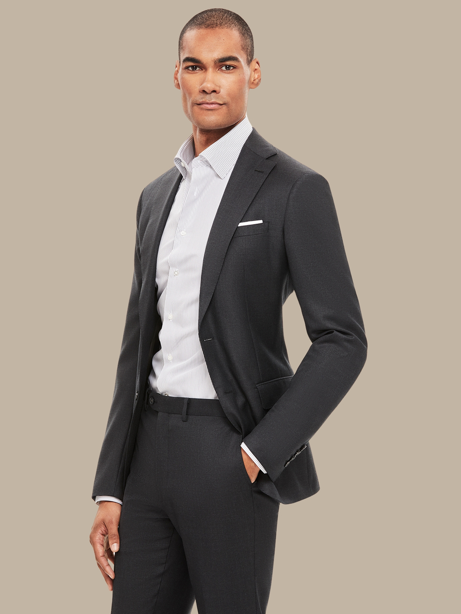 The Dark Grey Essential Jacket — garment photograph