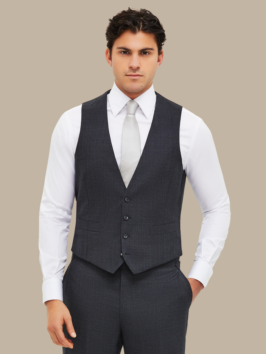S150's Charcoal Glen Plaid Waistcoat — garment photograph