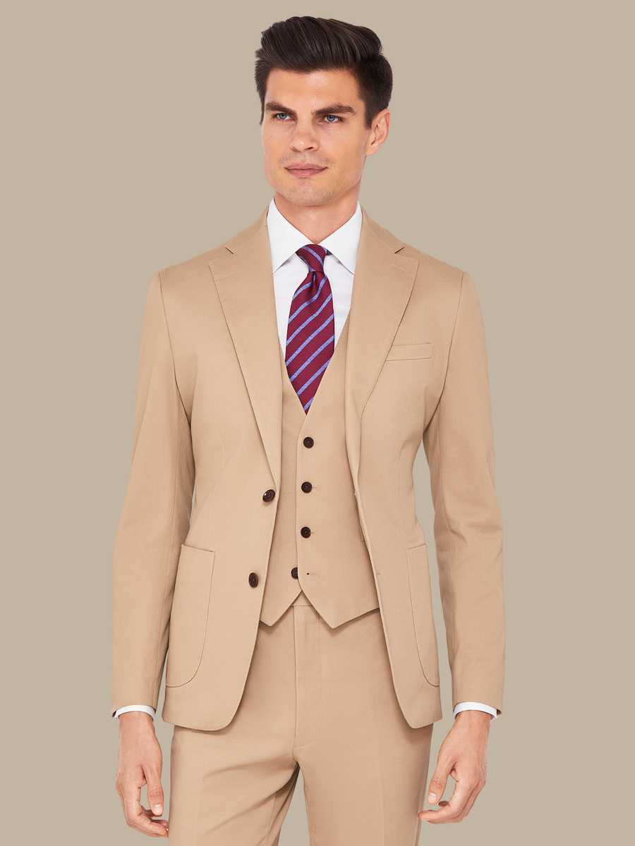 The Tan Cotton Three-Piece Suit — garment photograph