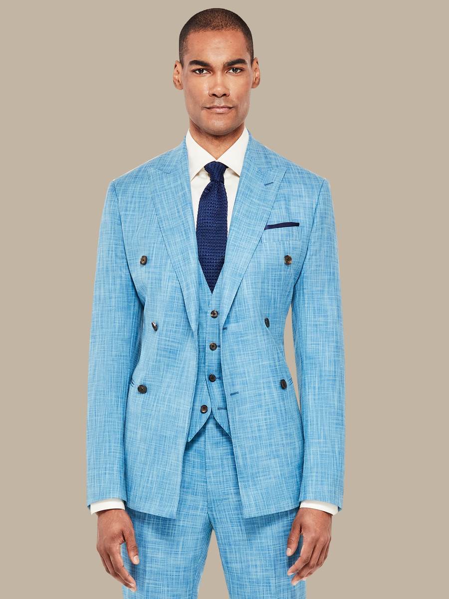 The Blue Silk Three-Piece Suit — garment photograph