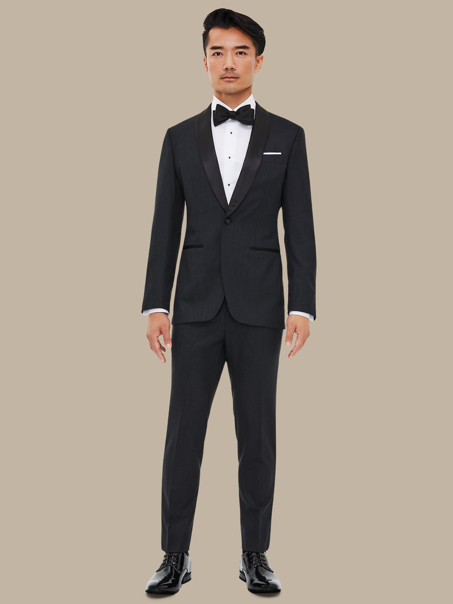 The Charcoal Worsted Tuxedo — garment photograph