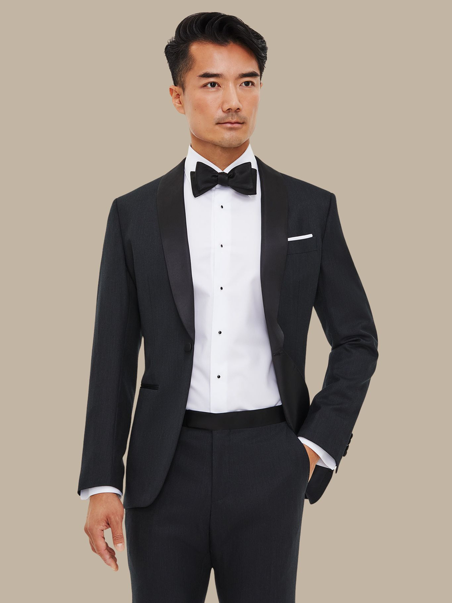 The Charcoal Worsted Dinner Jacket — garment photograph
