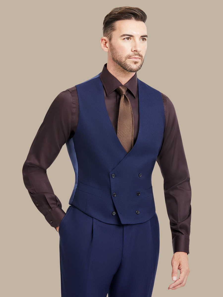 S180's Blue Hopsack Waistcoat — garment photograph