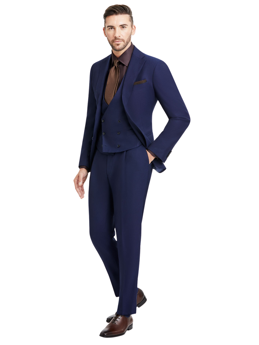 S180's Blue Hopsack Waistcoat — garment photograph