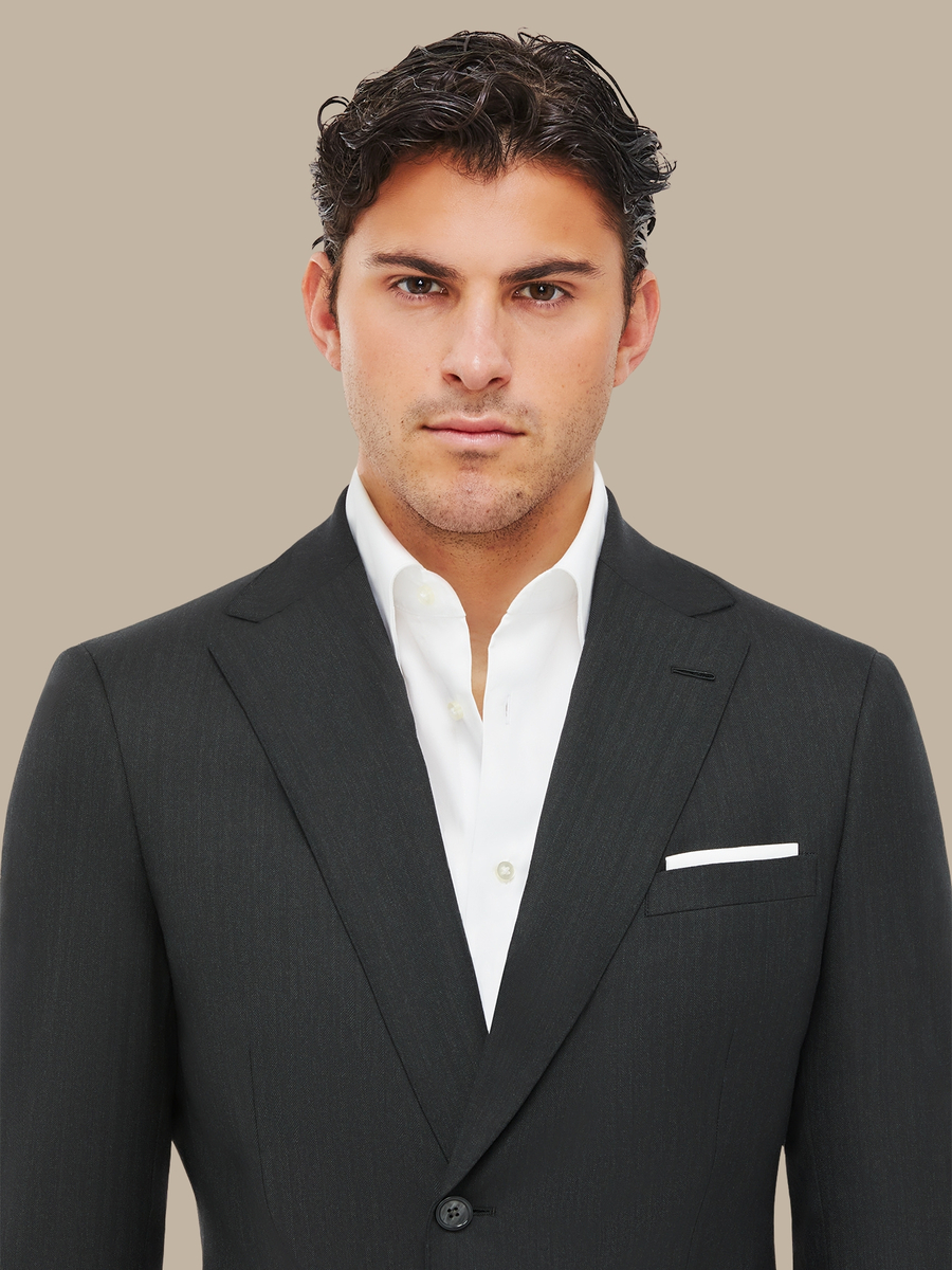 S150's Charcoal Herringbone Jacket — garment photograph