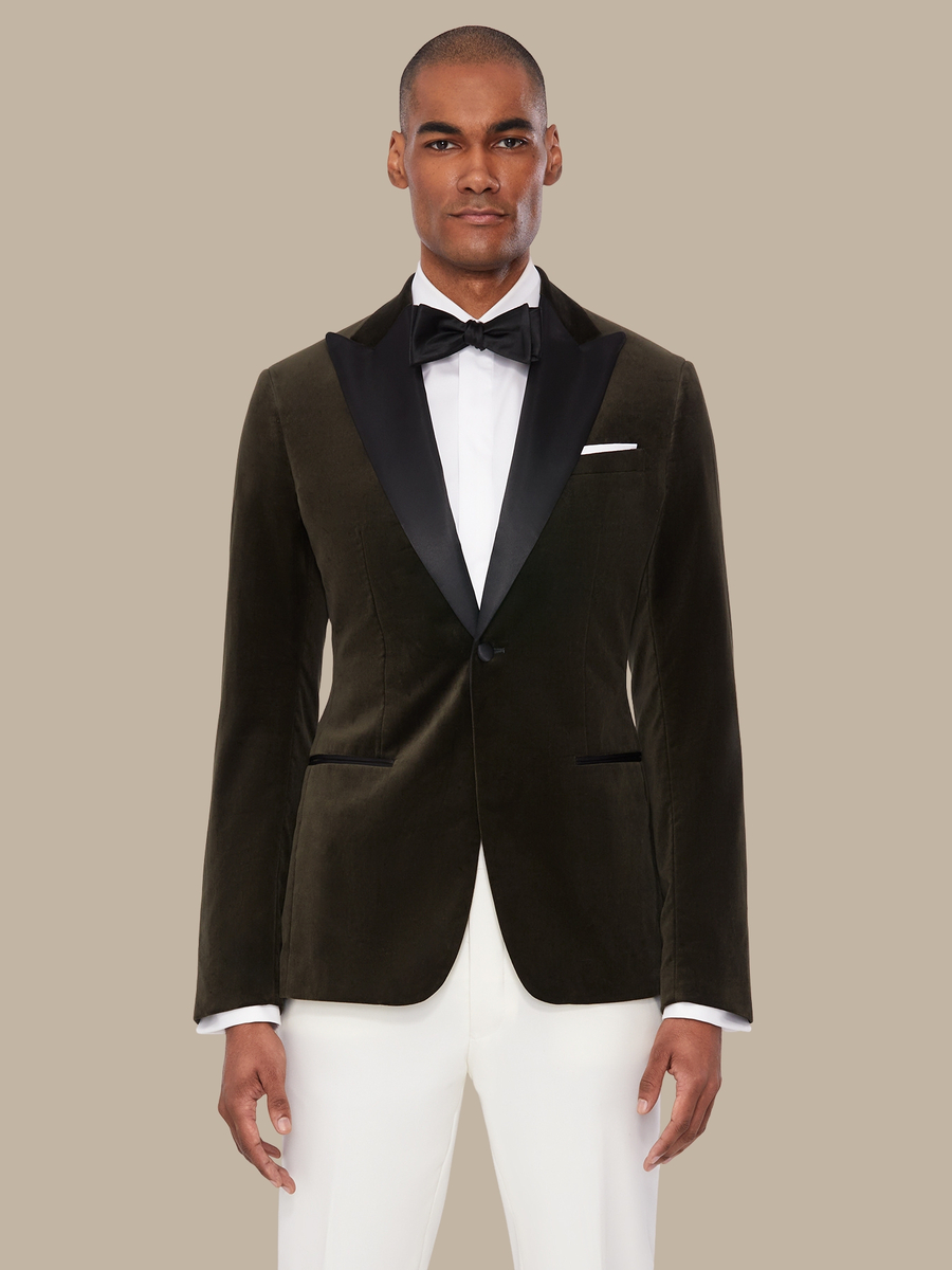 The Olive Velvet Dinner Jacket — garment photograph