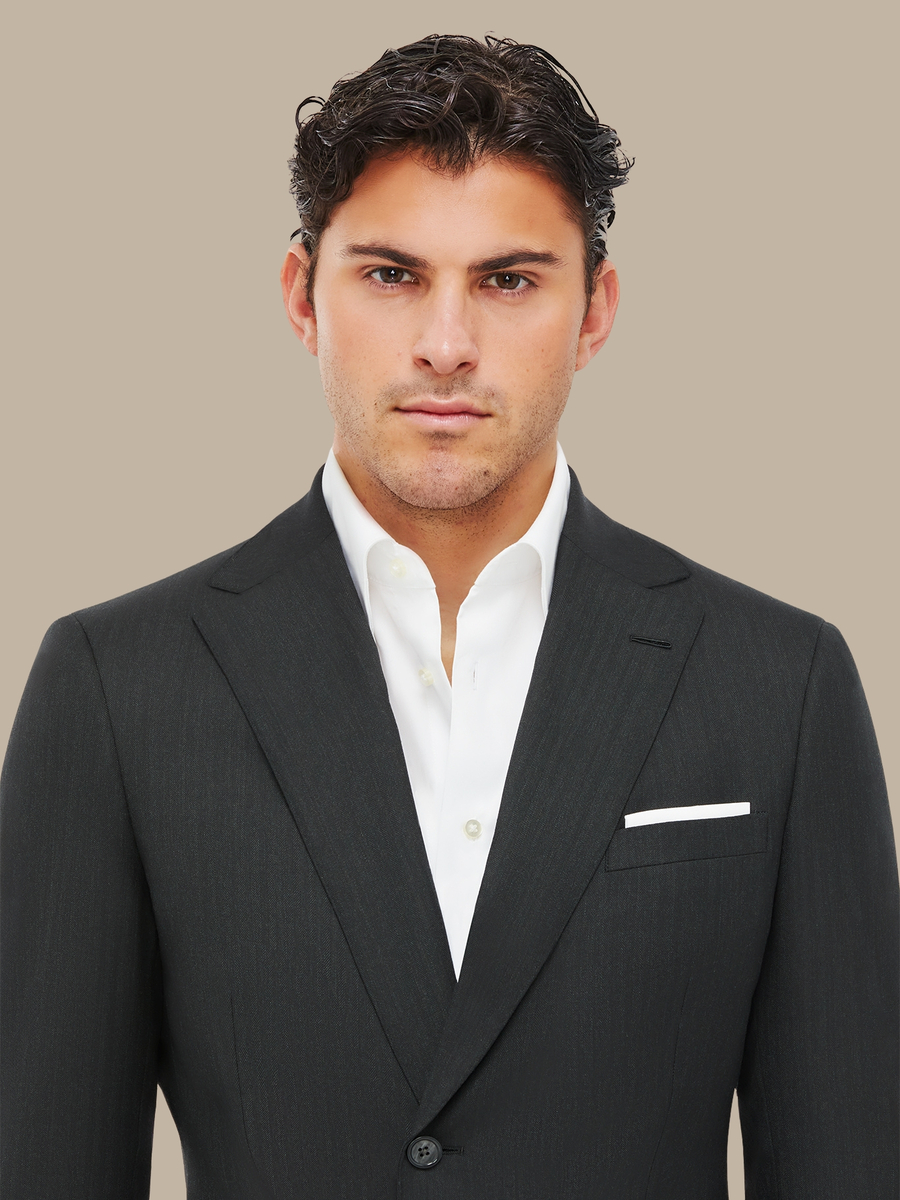S150's Charcoal Herringbone Suit — garment photograph