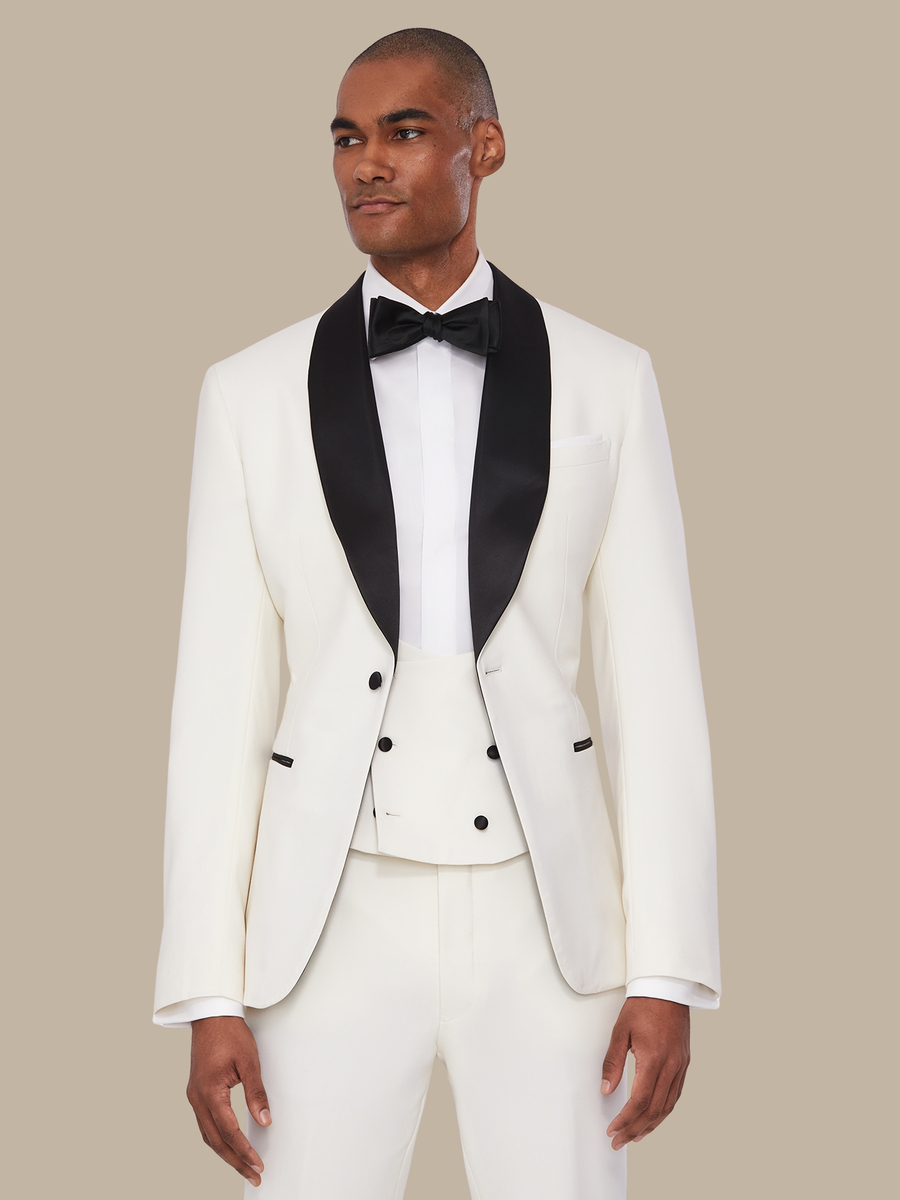 S180's Ivory Tuxedo Waistcoat — garment photograph