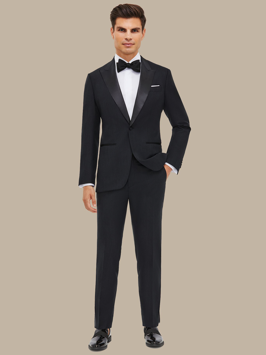 The Charcoal Prestige Tuxedo — garment photograph