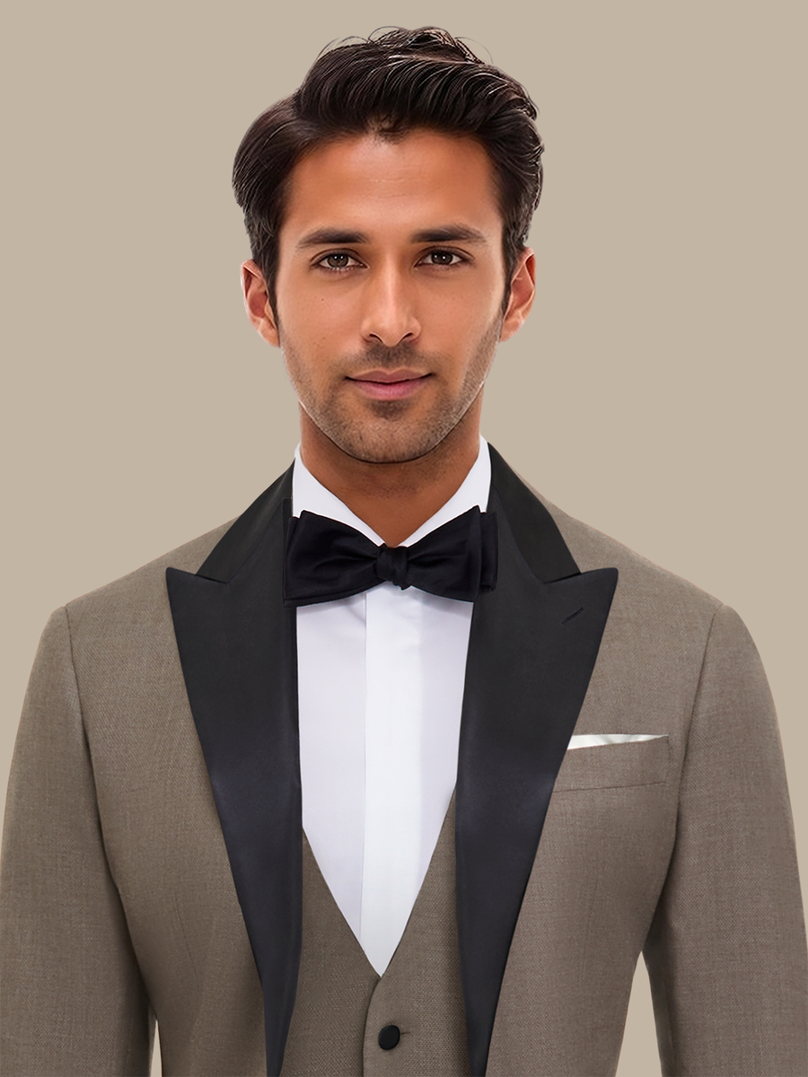 S180's Taupe Hopsack Three Piece Tuxedo — garment photograph