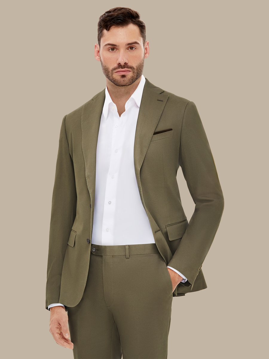 The Olive Merino Suit — garment photograph
