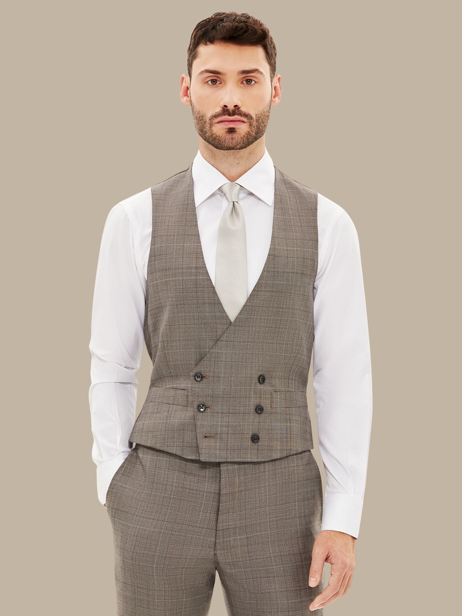 S170's Light Grey Plaid Waistcoat — garment photograph