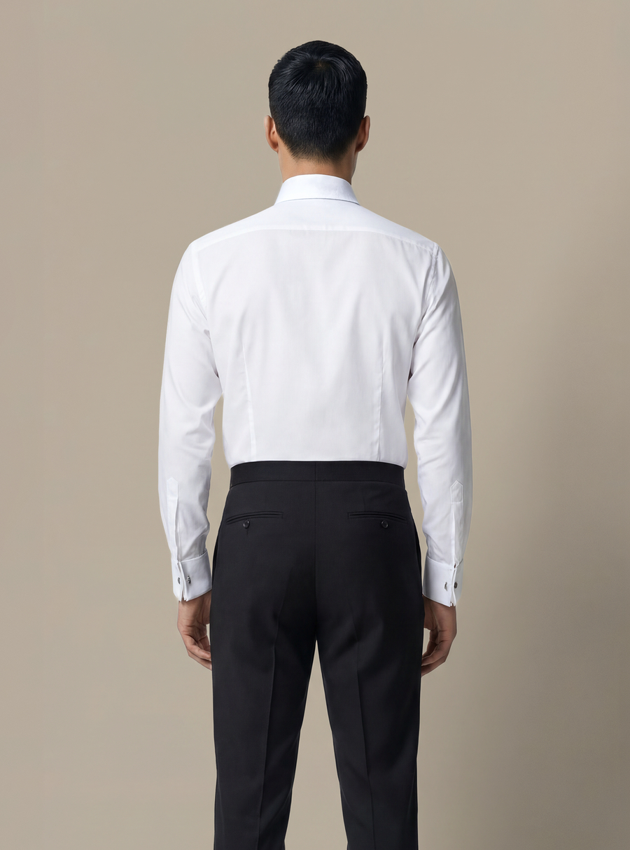 100's 2-Ply White Tuxedo Shirt — garment photograph