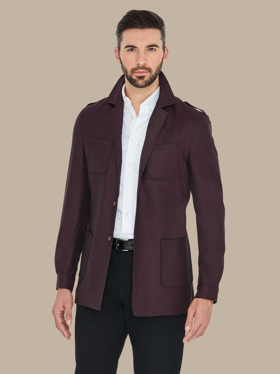 The Burgundy Superfine Hunting Jacket — garment photograph