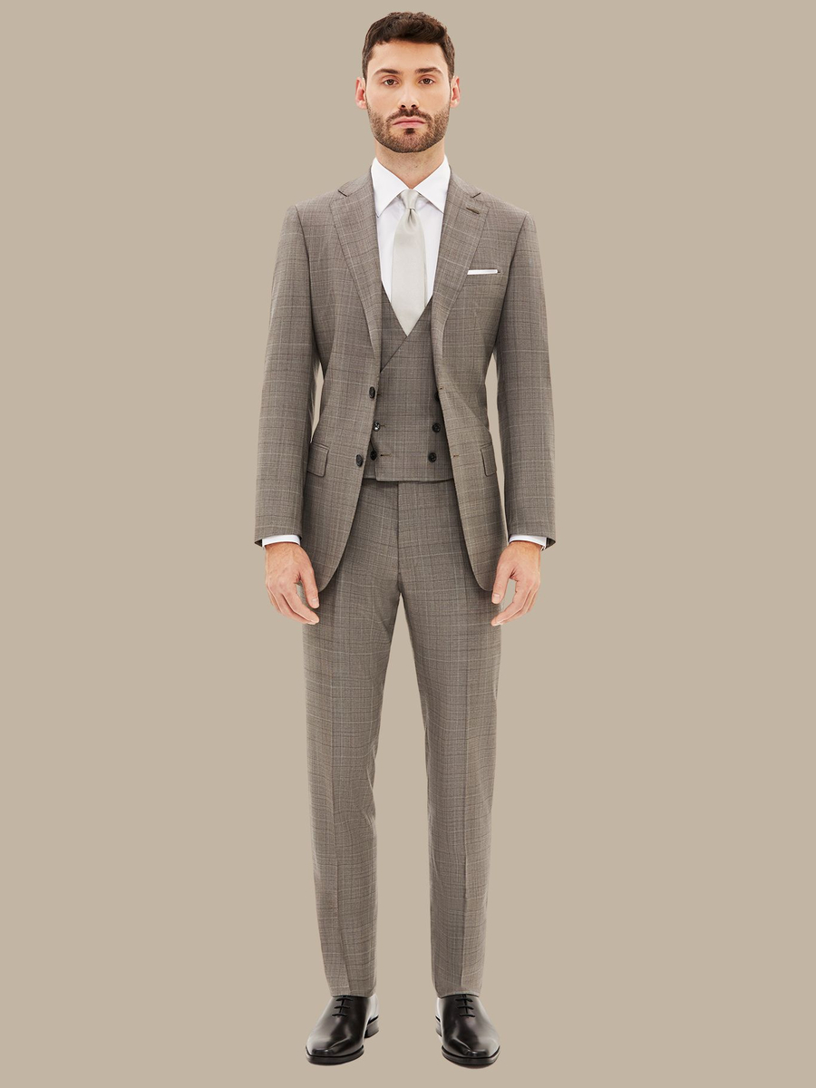 S170's Light Grey Plaid Waistcoat — garment photograph
