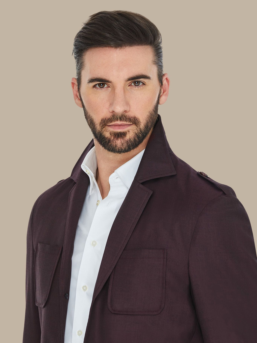 The Burgundy Superfine Hunting Jacket — garment photograph