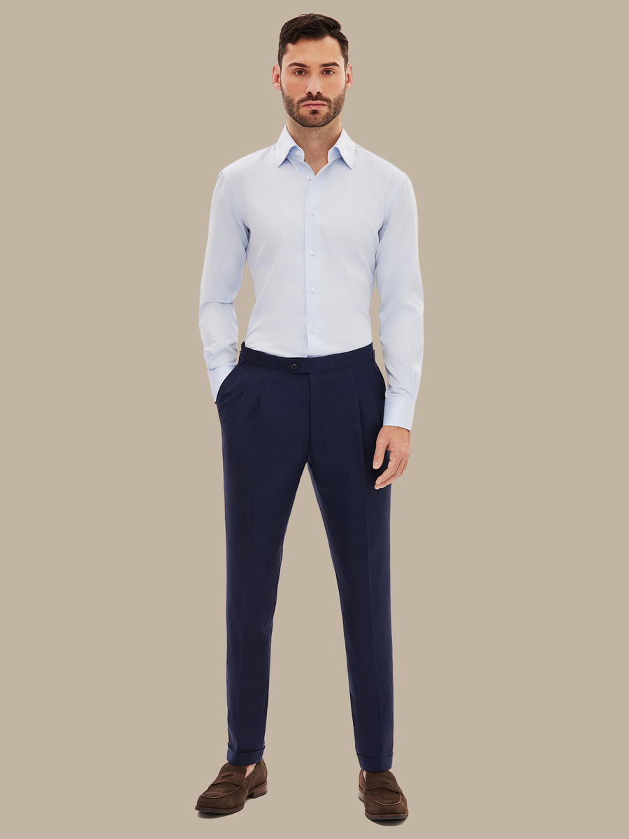The Light Blue Herringbone Shirt — garment photograph