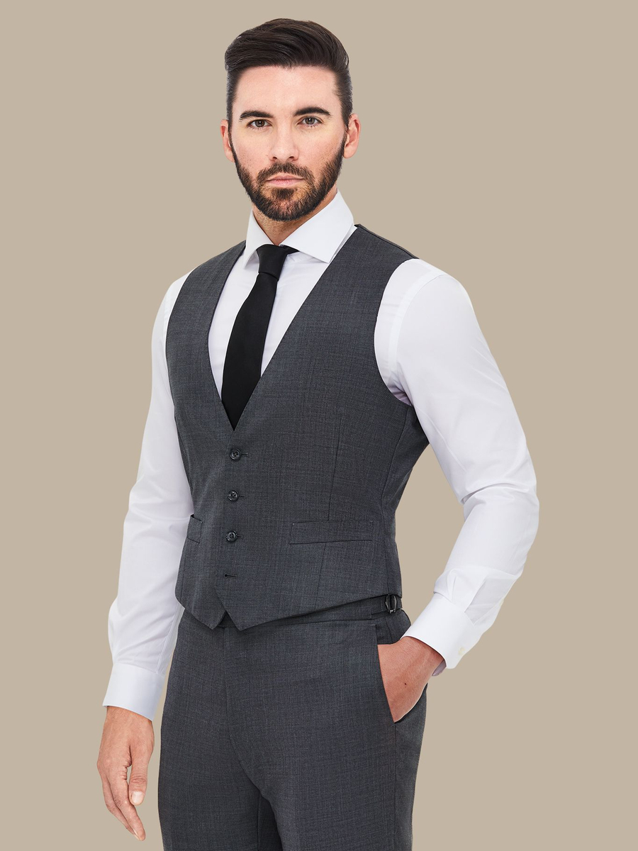 S140's Grey Sharkskin Waistcoat — garment photograph