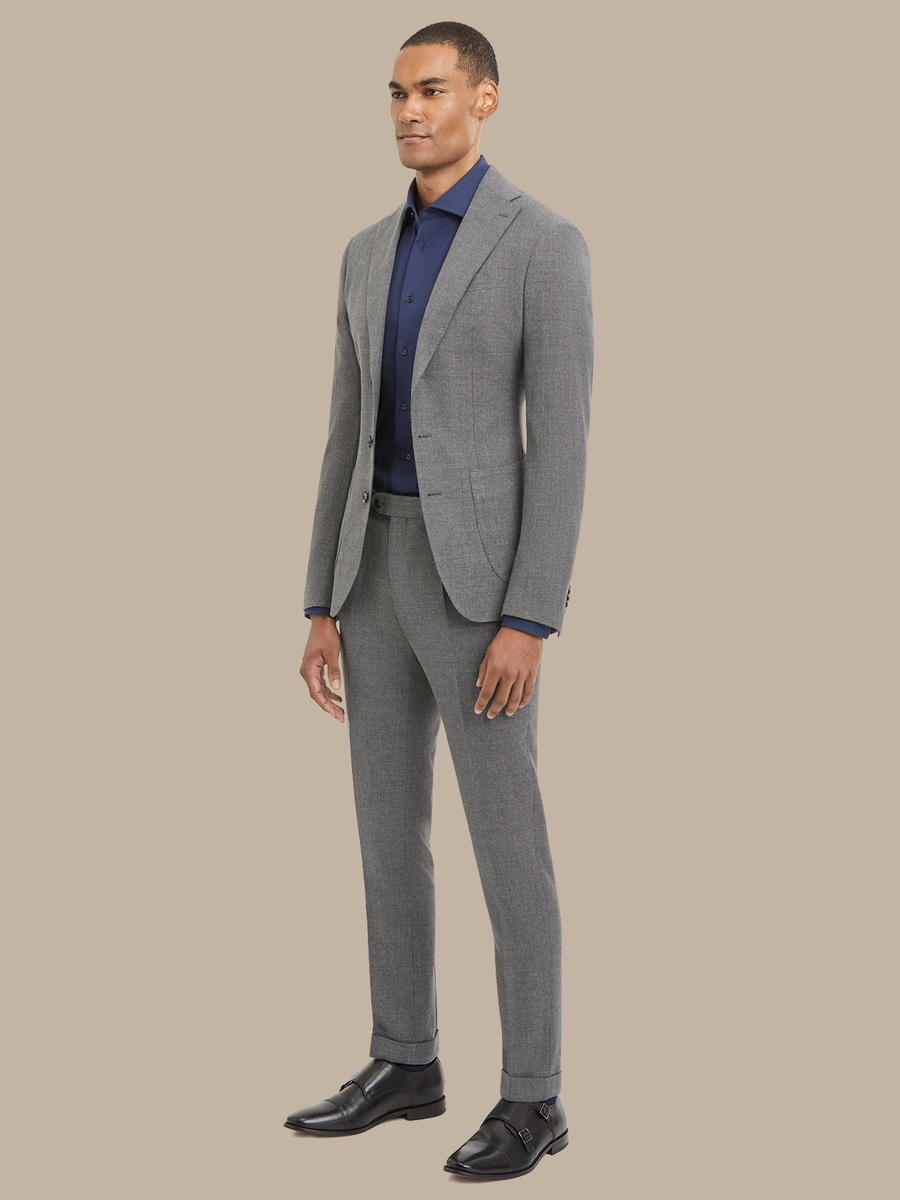 S180's Dark Grey Hopsack Trousers — garment photograph
