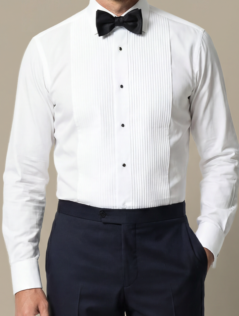 The Classic White Tuxedo Shirt — garment photograph