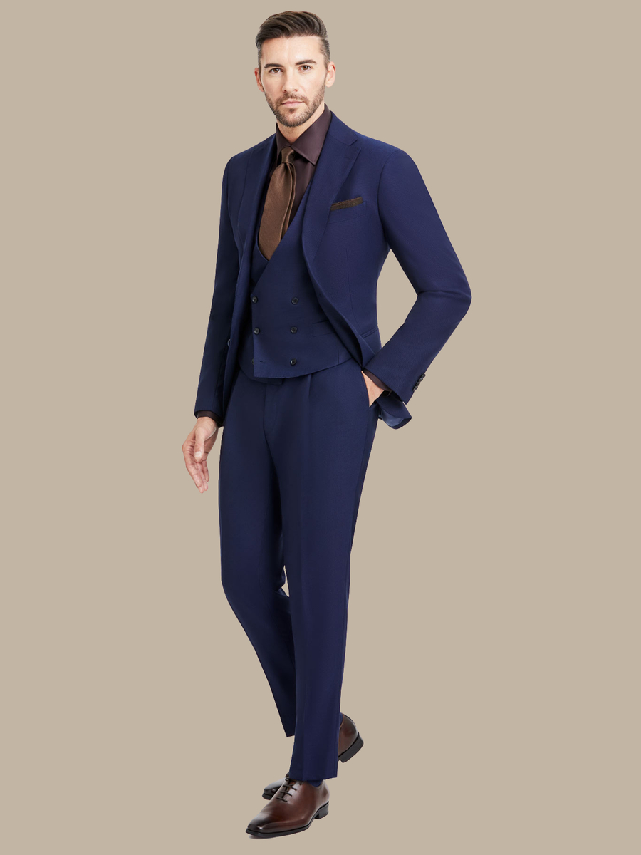 S180's Blue Hopsack Waistcoat — garment photograph