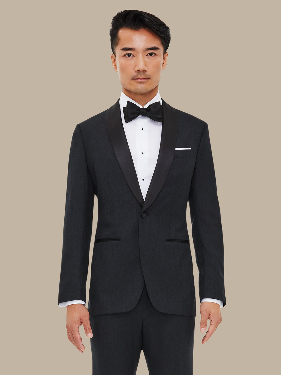 The Charcoal Worsted Dinner Jacket — garment photograph