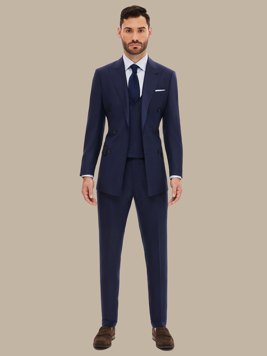 The Blue Tartan Three-Piece Suit — garment photograph