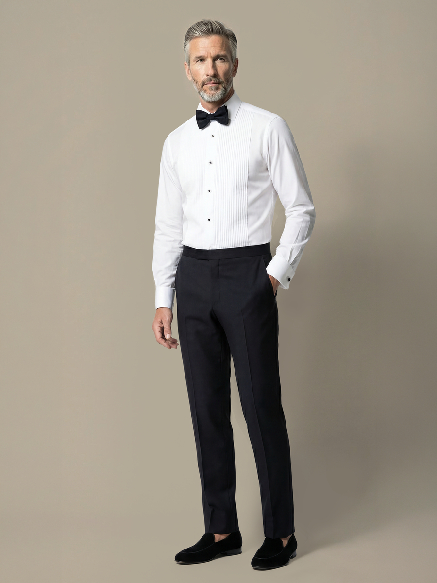 The Classic White Tuxedo Shirt — garment photograph