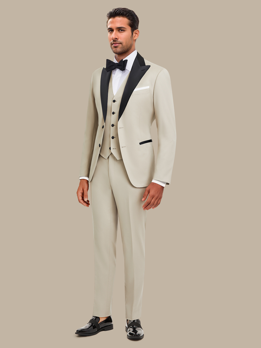 S180's Tan Solid Tuxedo Waistcoat — garment photograph