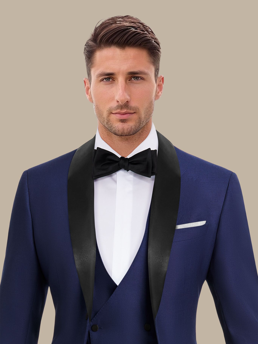 S180's Blue Hopsack Three Piece Tuxedo — garment photograph