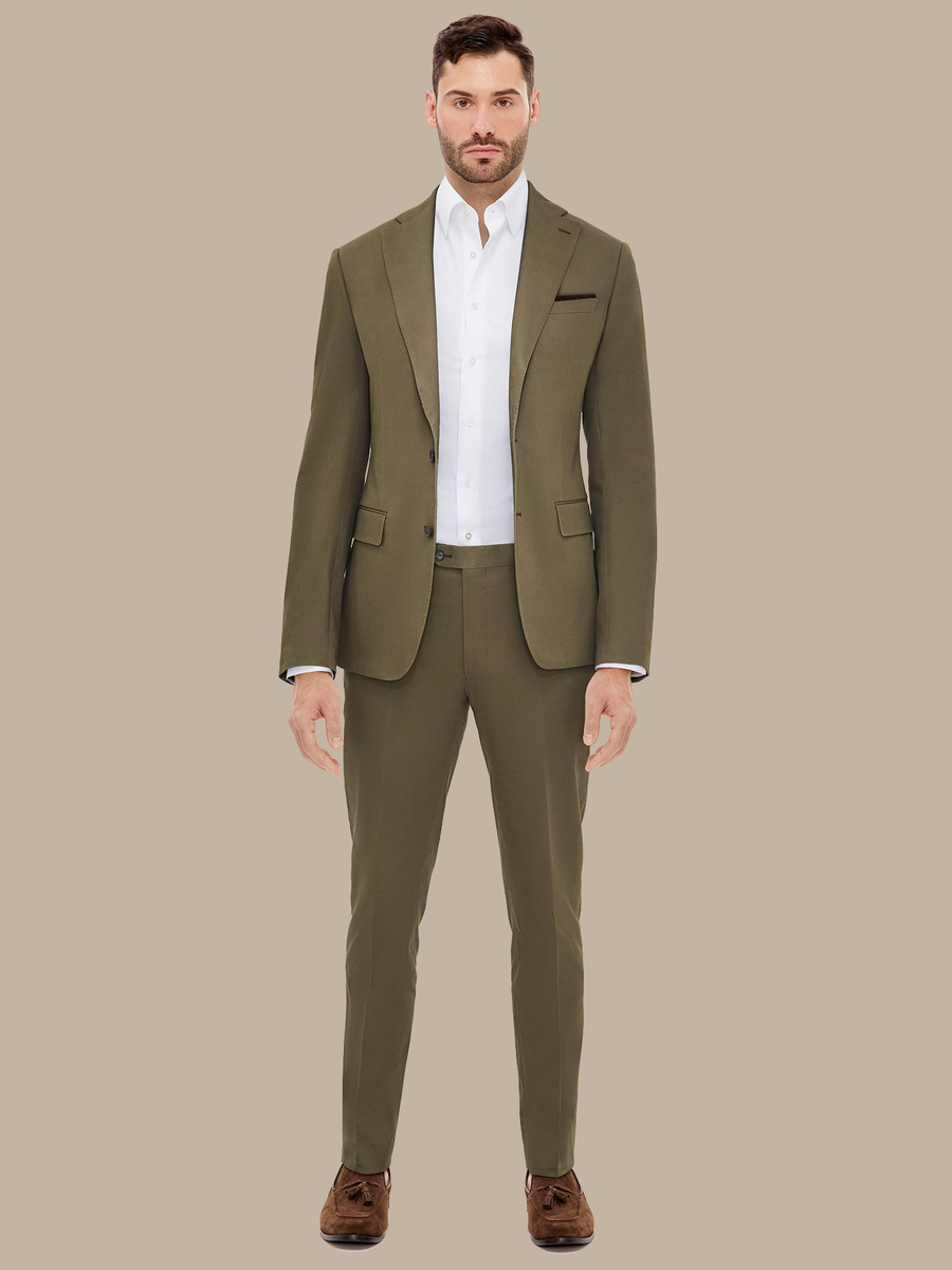 The Olive Merino Suit — garment photograph